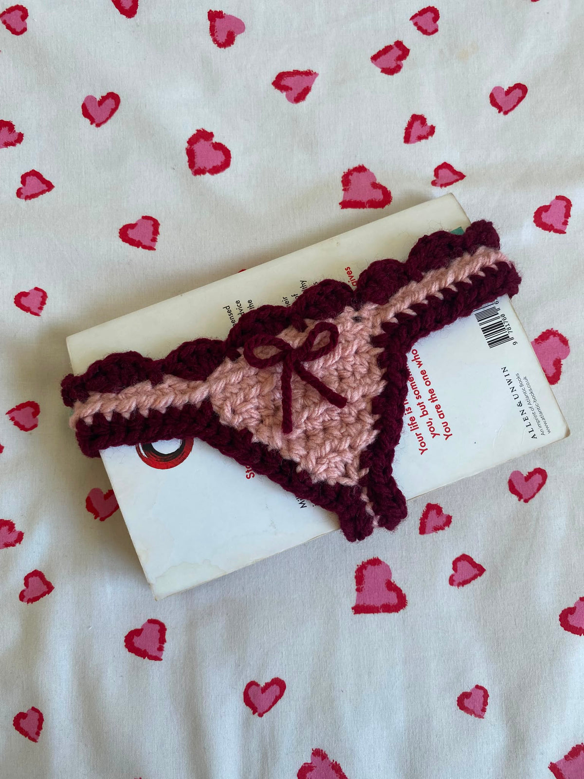 Handmade Crochet Book Thong